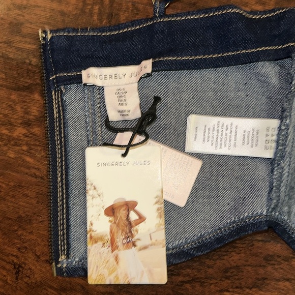 NWT Sincerely Jules Denim Corset Crop Top(S) - Picture 3 of 3
